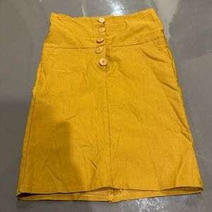 Hesperus Yellow Button Front button Waist Skirt.